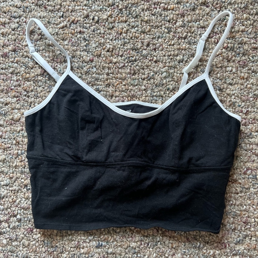 Aerie Black and White Spaghetti Strap Top